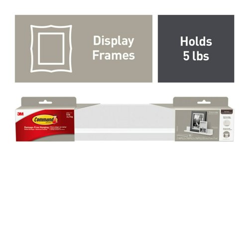 Command Picture Ledge, Quartz, Damage Free Decorating, 1 Ledge and 10 Command Strips