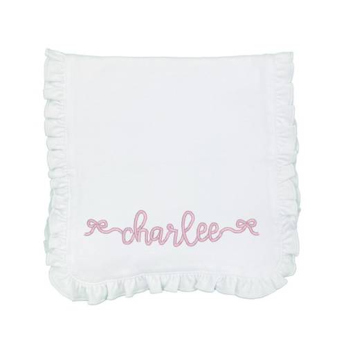 Embroidered Baby Girls Burp Cloth, Monogrammed Initial and Bows Cloth, Stork Embroidered Burp Cloth, Embroidered Baby Gift