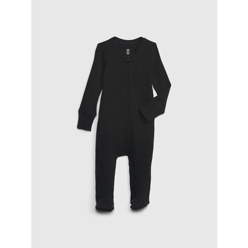 Baby First Favorites TinyRib Footed One-Piece in black