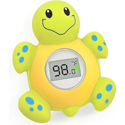 Baby Bath Thermometer Floating Toy, Baby Safety Tub Temperature Water Thermometer, Bathing Toy for Swimming Pool - Kid Toddler Baby Essentials for Newborn, Baby Shower Gifts for Mom (Turtle)