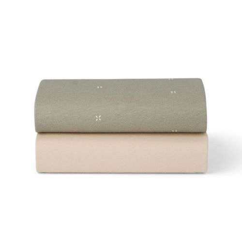 Bassinet 2 Pack Fitted Sheets - Green