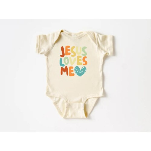 Jesus Loves Me Baby Onesie®, Religious, Christian Onesie®, Religious Shirt, Religious Gift, Religious Onesie®, Jesus Shirt, Jesus Onesie®