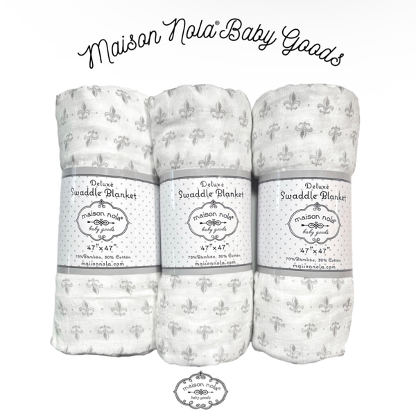 Fleur De Lis Muslin Swaddle | Maison Nola