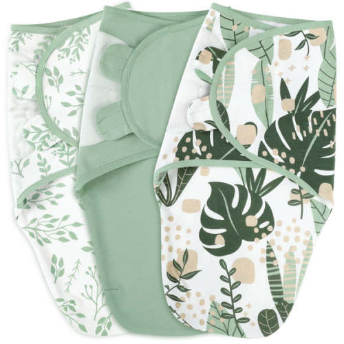Yoofoss Baby Swaddles 0-3 Months 100% Cotton Newborn Swaddle Blanket 3 Pack Tog 0.5 Adjustable Velcro Swaddle, Breathable Soft