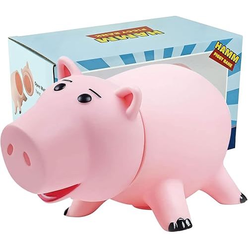 PHOCAS Hairphocas Cute Pink Pig Money Box Plastic Piggy Bank for Kid's Xmas Christmas Birthday Gift with Box