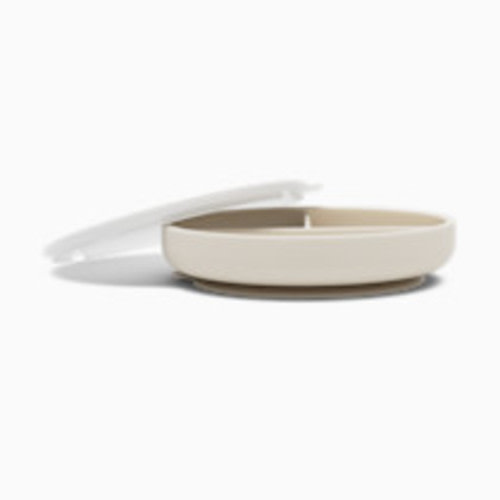Lalo Suction Plate + Lid - Oatmeal
