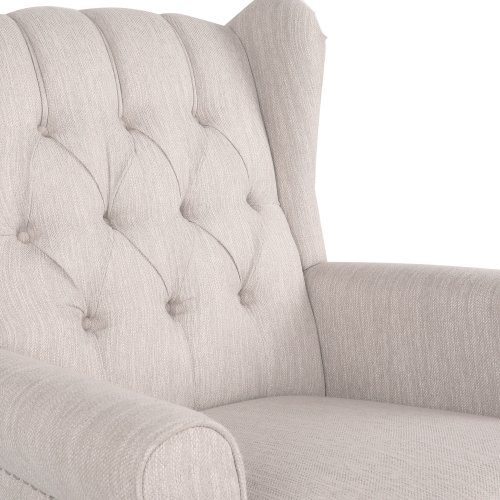 Dobles Fabric Tufted Wingback Rocking Chair by Christopher Knight Home