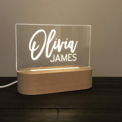Personalized Night Light Kids Decor Nightlight Led Light - Etsy
