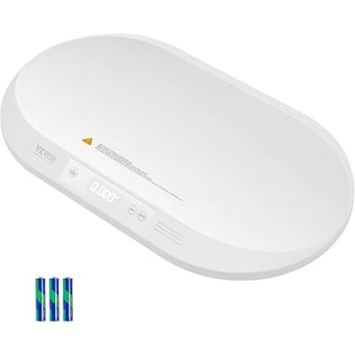 VEVOR Baby Scale, Digital Infant Scale with Measuring Tape, Multi-Function Toddler Scale for Weight and Height Track - with Hold & Tare Function, 5 Units for Babies, Toddlers, Pets, 88LBS Capacity