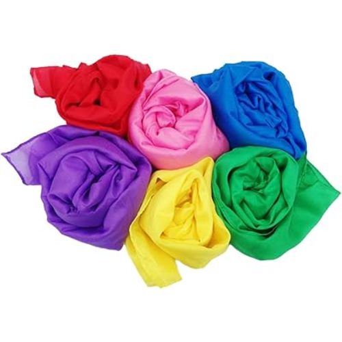 Play Scarves with a Storage Bag - for Kids 35" Polyester Silks for Creative Play and Dress Up for Children | Waldorf Toys Inspired | Dance and Rhythm Scarves