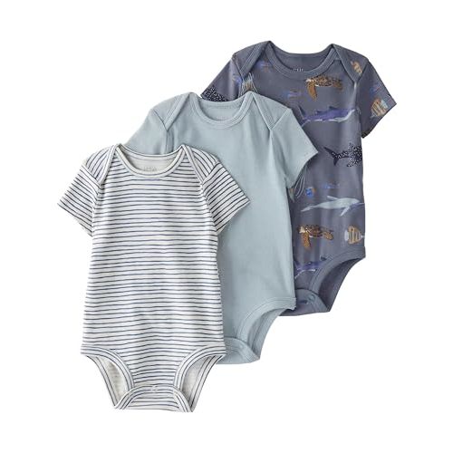 little planet by carter's Unisex 3-pack Short Sleeve Bodysuits Made With Organic Cotton