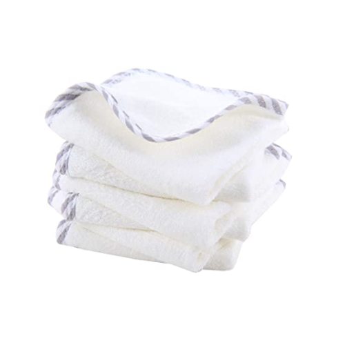 HIPHOP PANDA Baby Washcloths, Rayon Made from Bamboo - 2 Layer Ultra Soft Absorbent Newborn Bath & Face Towel for Delicate Skin - Boy Girl Shower Gift (Gray Stripe, 6 Pack) - 10x10 Inch (Pack of 6)