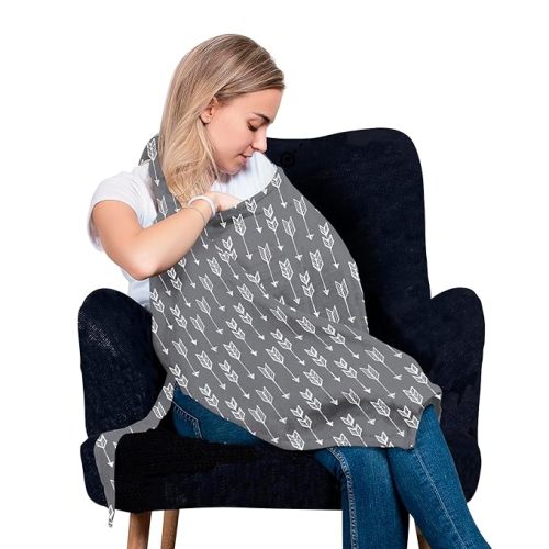 Nursing Cover – Breathable Breastfeeding Cover for Nursing, 360° Nursing Cover Up for Breastfeeding, Privacy Nursing Covers, Nursing Blanket for Breastfeeding – Luxury Gray