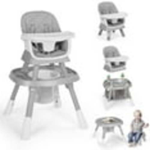 AILEEKISS 15-in-1 Baby High Chair, Toddler Dining Booster Seat with Activity Center, Grey