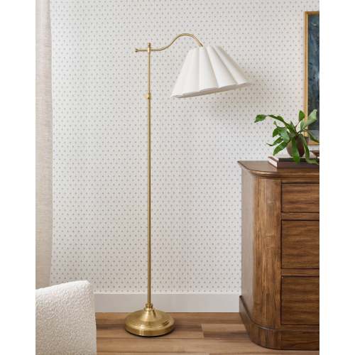 Odette Linen Scallop Floor Lamp – Magnolia