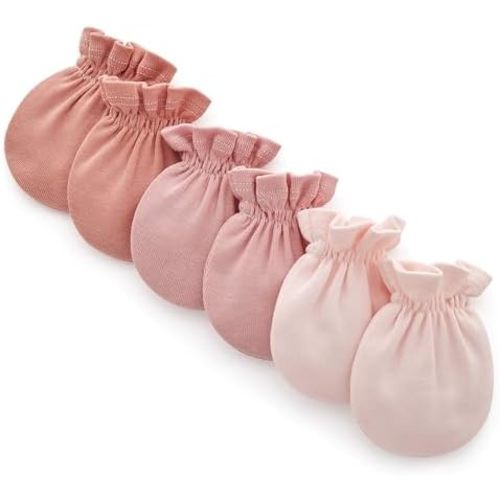 Pro Goleem Newborn Baby Mittens 100% Cotton No Scratch Soft Breathable Gloves for Boys&Girls 0-6 Months Baby Essentials