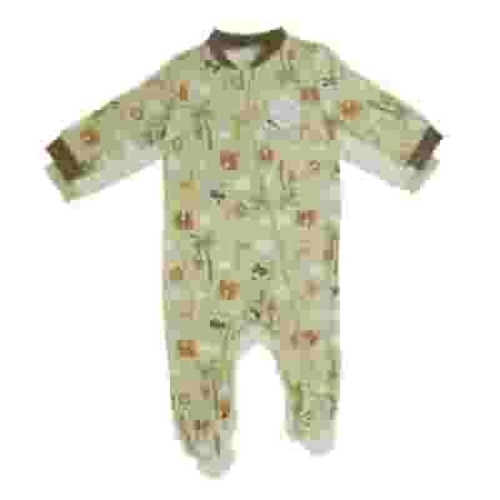 Milkberry Bamboo Pajamas Coverall for Baby Boys Footed Sleep Bodysuit for Infants Size 3-6 Months Safari Lover