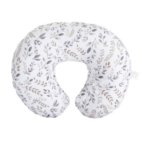 Boppy Original Nursing Pillow, Gray Taupe Leaves, Ergonomic Nursing Essentials for Bottle and Breastfeeding, Firm Fiber Fill, with Removable Pillow Cover, Machine Washable