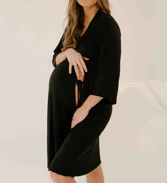 Lila Labor & Postpartum Gown in Plum