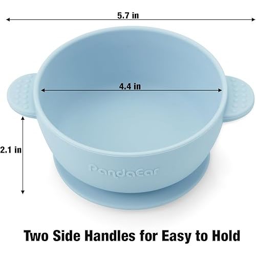 PandaEar 3 Pack Baby Bowls with Suction| Stay Put Silicone Food Bowl for Babies Kids Toddlers Infants| Food Grade Soft Safe BPA-Free Silicone (Multi-Color)