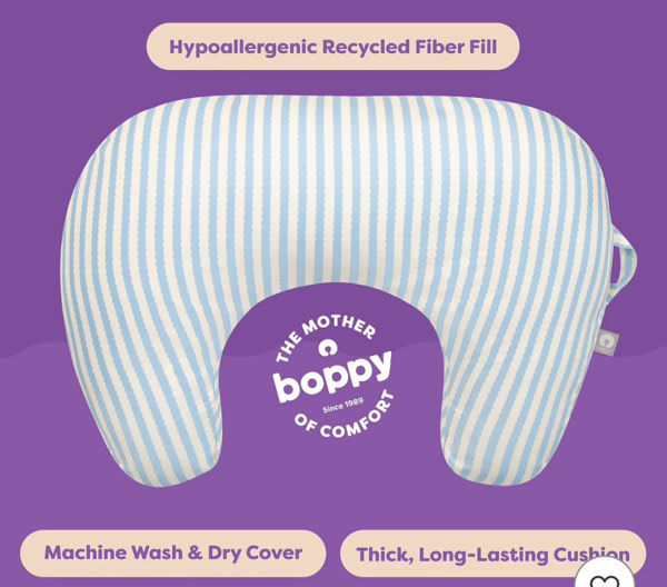Boppy New Nursing Pillow - Vintage Blue Stripes