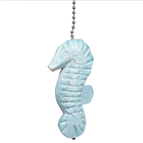 Aqua Seahorse Fan Pull | Bella Coastal Decor