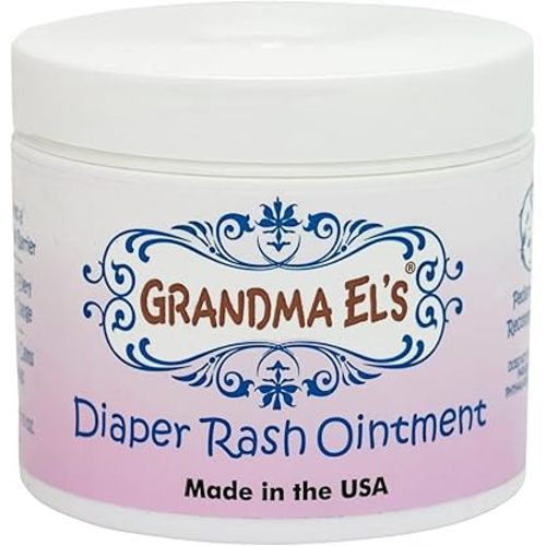 Grandma El’s Diaper Rash Ointment – Gentle Protection & Relief for Baby’s Delicate Skin – Pediatrician-Approved Moisturizing Barrier – Safe for Cloth & Disposable Diapers – 3.75 oz Jar