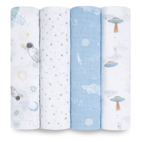 Space Print Cotton Muslin Swaddle 4pk | aden + anais