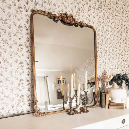 Ornate Bow Gold Framed Mirror