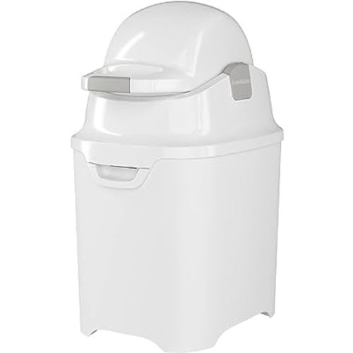 Foundations Mini Diaper Pail with Airtight Lid, Diaper Disposal for Childcare Centers and Home Use (White)