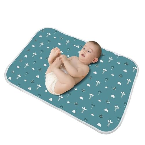 Baby Diaper Changing Pad, 21 5/8" x 31.5" Waterproof Changing Pad Liners - Reusable Soft and Absorbent Portable Changing Mat(Grey Dinosaur1PCS)