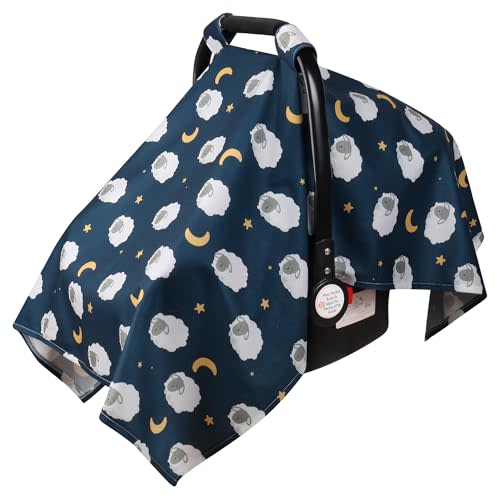 Metplus Baby Car Seat Cover - 100% Polyester Carseat Canopy with Fleece Outer Layer, Comfortable Infant Car Seat Cover for Baby and Infant, Light Reduction, Windproof, Durable