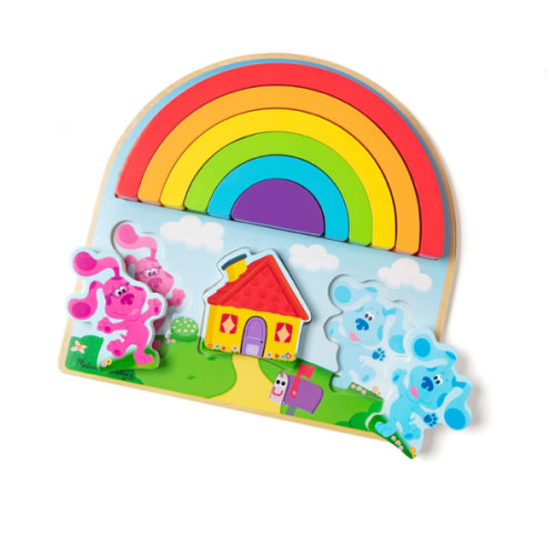 Melissa & Doug Blue's Clues & You! Wooden Rainbow Stacking Puzzle (9 Pieces)