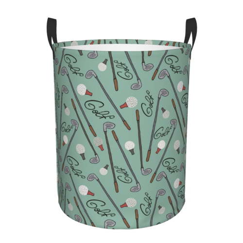 Honeii golf equipment Print Laundry Hamper Basket,Baby Nursery Woven Storage Basket for Toys Bin,Pillows,Blankets,Clothes-Medium