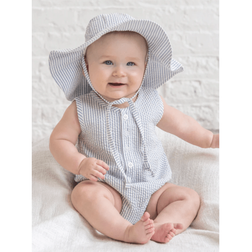 Wren Seersucker Bubble Romper