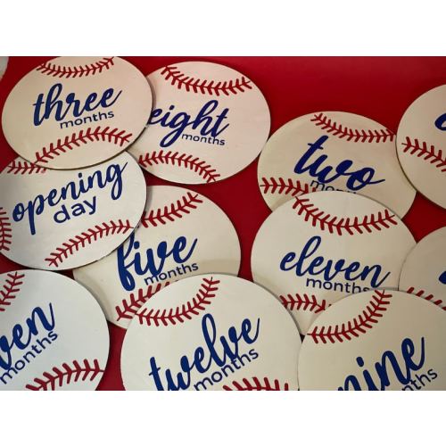 Baby Milestone Cards, Wooden Personalized Newborn Photography Prop, Birth Announcement, Sport Themed Baby Shower Gift - Etsy