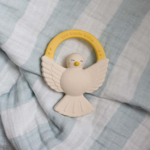 Holy Spirit Dove Natural Rubber Teether – Shining Light Dolls