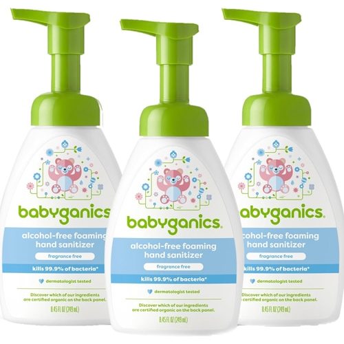 Babyganics Alcohol Free Foaming Hand Sanitizer Pump Fragrance Free -- 3 Pack - Vitacost