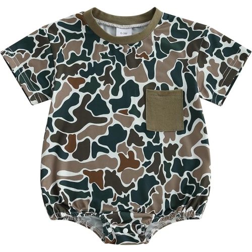 Kavousa Newborn Baby Boy Clothes Short Sleeve Bubble Romper Infant Clothing