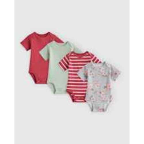 100% Organic Cotton Short Sleeve Bodysuit 4-Pack - Baby Girl