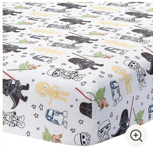 Star Wars Classic Fitted Crib/Toddler Sheet - Yoda/Darth Vader – Lambs & Ivy