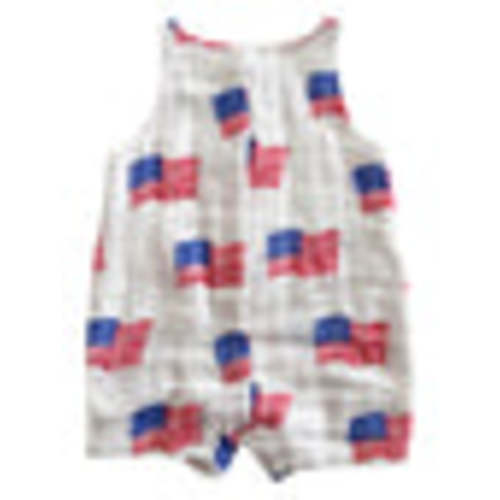 Muslin Shortie Romper, American Flag – SpearmintLOVE