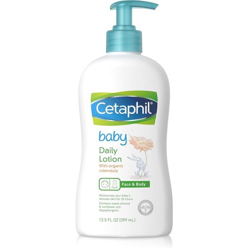 Baby Daily Lotion with Organic Calendula,Vitamin E, Sweet Almond & Sunflower Oils,13.5 Fl. Oz