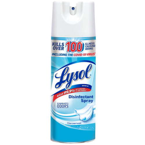 Lysol Disinfectant Spray, Sanitizing and Antibacterial Spray, For Disinfecting and Deodorizing, Crisp Linen, 12.5 Fl. Oz
