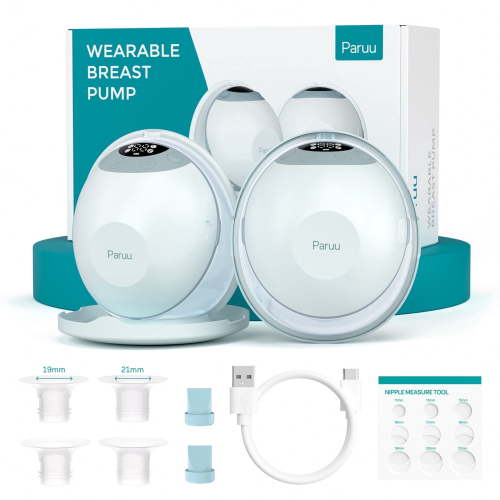 Paruu P20 Electric Breast Pump, Wearable & Portable, 4 Modes, 12 Levels, 19/21/24mm Flanges, 2 Pack