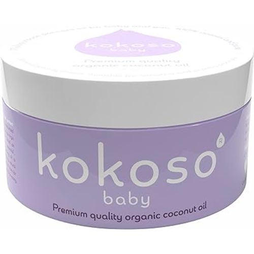 Baby Organic Coconut Oil – Moisturising 100% Natural Baby Oil for Baby Massage, Dry, Sensitive and Normal Baby Skin – 168g