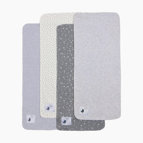 Small Story Burp Cloth (4 Pack) - Grey