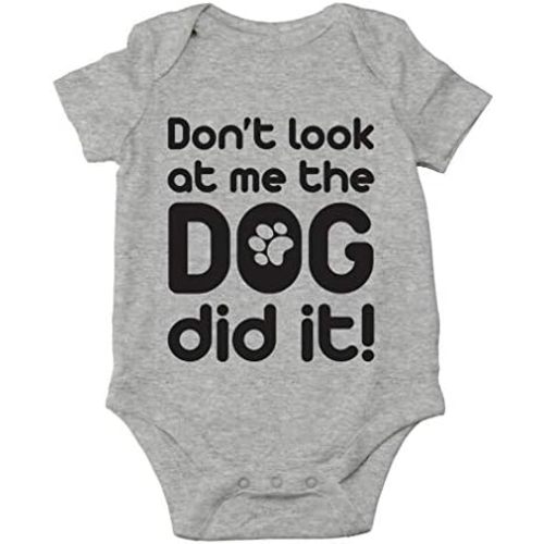 AW Fashions Don't Look At Me, The Dog Did It! Baby Bodysuit Funny Newborn Outfit for Boys or Girls Romper