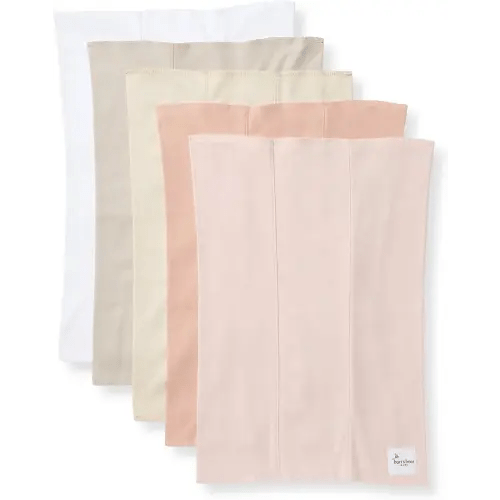 Burts Bees Baby Infant Burp Cloths, 100% Organic Cotton Extra Absorbent Soft Fabric Drool Cloths, 5-Pack Newborn Must-Have Essential Large Burping Cloths, One Size 17 x 11.75 Inches