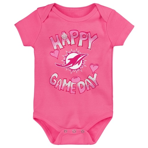 Newborn Miami Dolphins Pink Happy Gameday Bodysuit